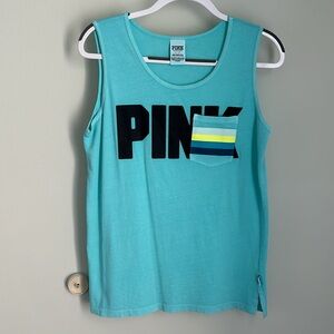 PINK Victoria's Secret Aqua Tank with Striped Pocket